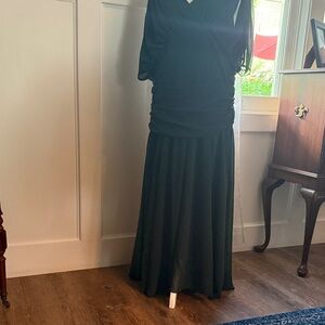 Elegant Dark Green  Midi Dress